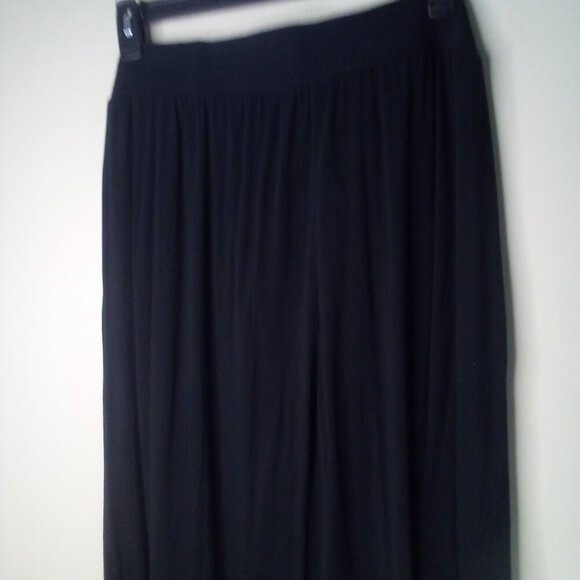 New York & Co Pants Women XL Cropped Wide Leg Attached Belt Stretch Black - Picture 12 of 14